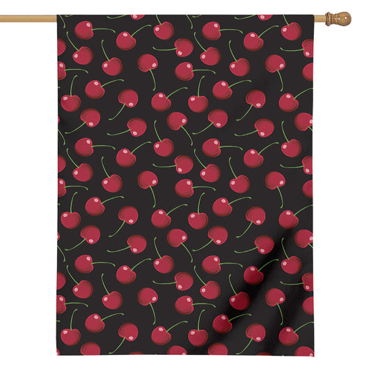 Red Cherry Pattern Print House Flag