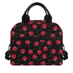 Red Cherry Pattern Print Insulated Lunch Bag