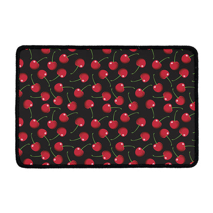 Red Cherry Pattern Print Kitchen Mat