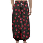 Red Cherry Pattern Print Lantern Pants