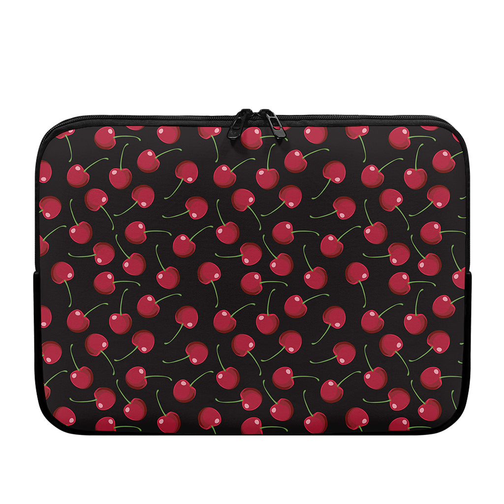 Red Cherry Pattern Print Laptop Sleeve