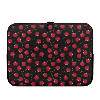 Red Cherry Pattern Print Laptop Sleeve