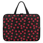 Red Cherry Pattern Print Laptop Sleeve With Handle