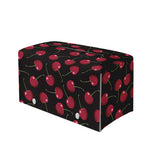 Red Cherry Pattern Print Leather Tissue Box Cover