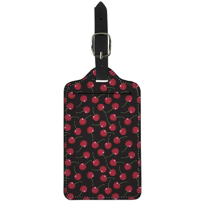 Red Cherry Pattern Print Luggage Tag