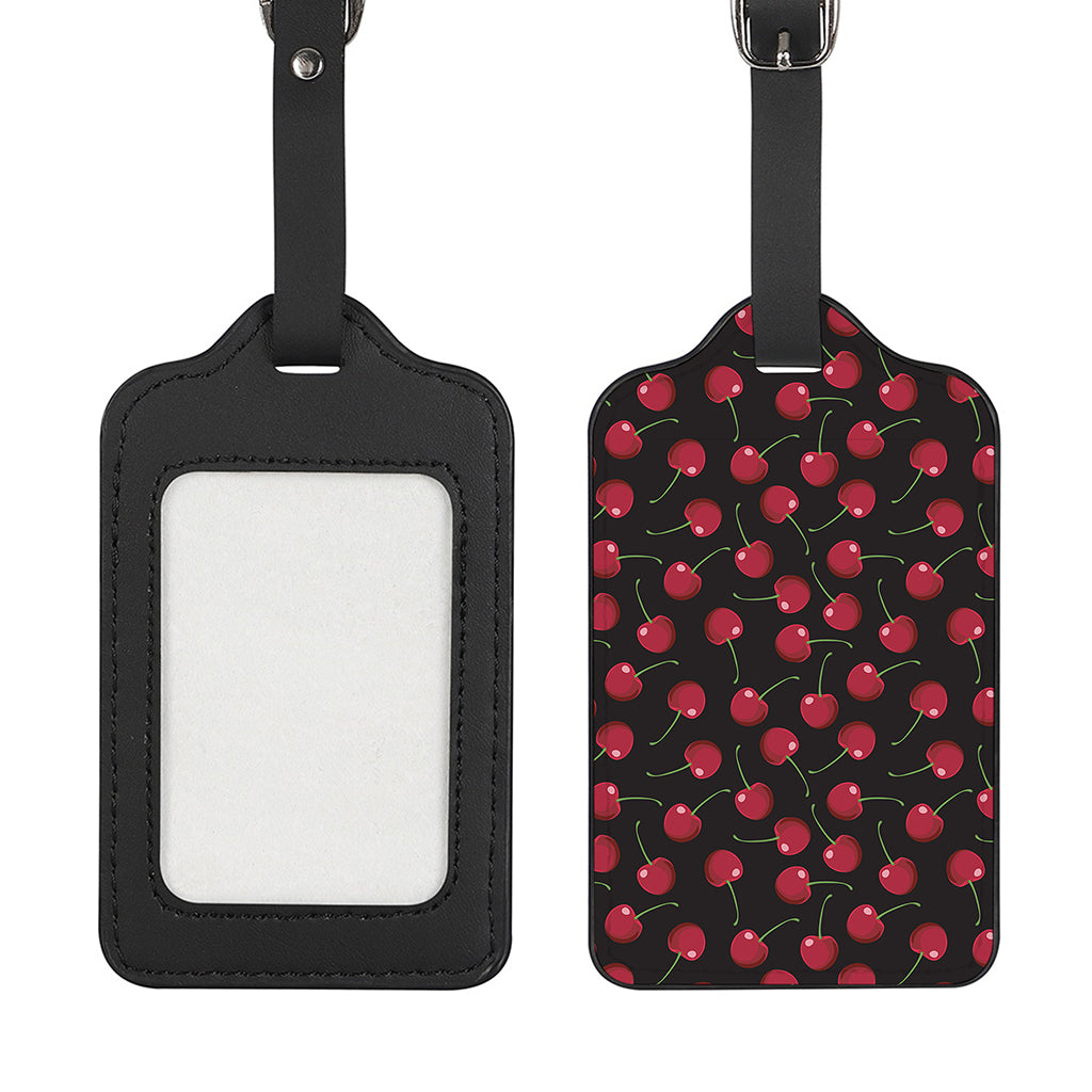 Red Cherry Pattern Print Luggage Tag