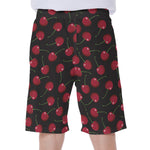 Red Cherry Pattern Print Men's Beach Shorts