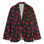 Red Cherry Pattern Print Men's Blazer