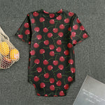 Red Cherry Pattern Print Men's Bodysuit