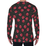 Red Cherry Pattern Print Men's Long Sleeve T-Shirt