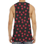 Red Cherry Pattern Print Men's Muscle Tank Top