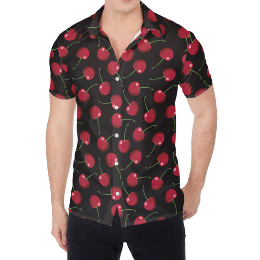 Red Cherry Pattern Print Men's Shirt