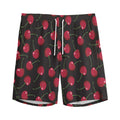 Red Cherry Pattern Print Men's Athletic Shorts