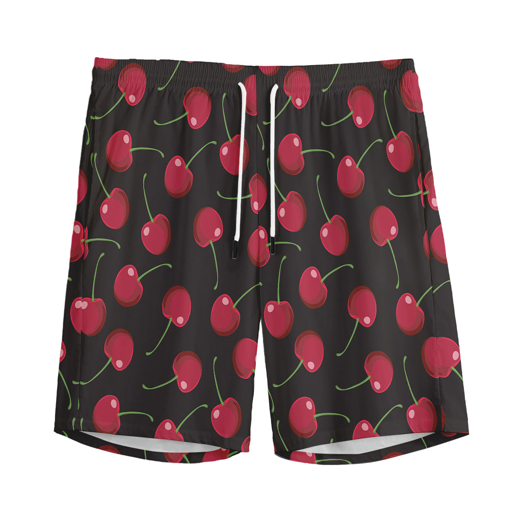 Red Cherry Pattern Print Men's Sports Shorts
