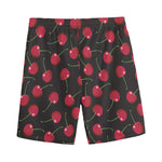 Red Cherry Pattern Print Men's Sports Shorts