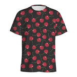 Red Cherry Pattern Print Men's Sports T-Shirt