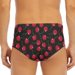 Red Cherry Pattern Print Men's Triangle Swim Briefs