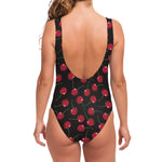 Red Cherry Pattern Print One Piece Swimsuit