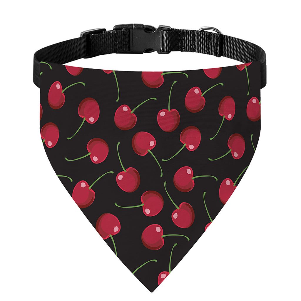 Red Cherry Pattern Print Over The Collar Dog Bandana