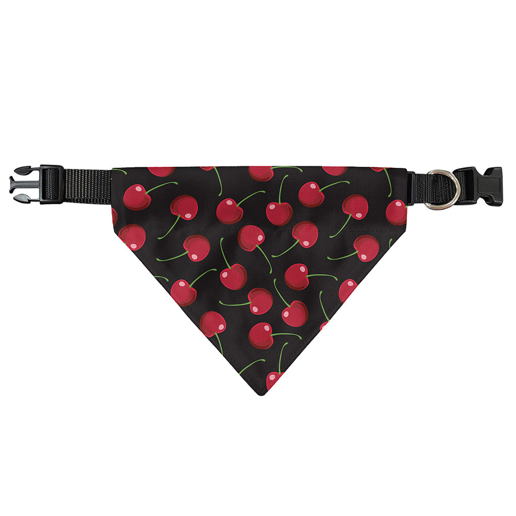 Red Cherry Pattern Print Over The Collar Dog Bandana
