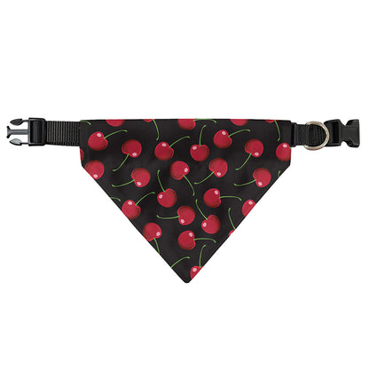 Red Cherry Pattern Print Over The Collar Dog Bandana