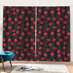 Red Cherry Pattern Print Pencil Pleat Curtains