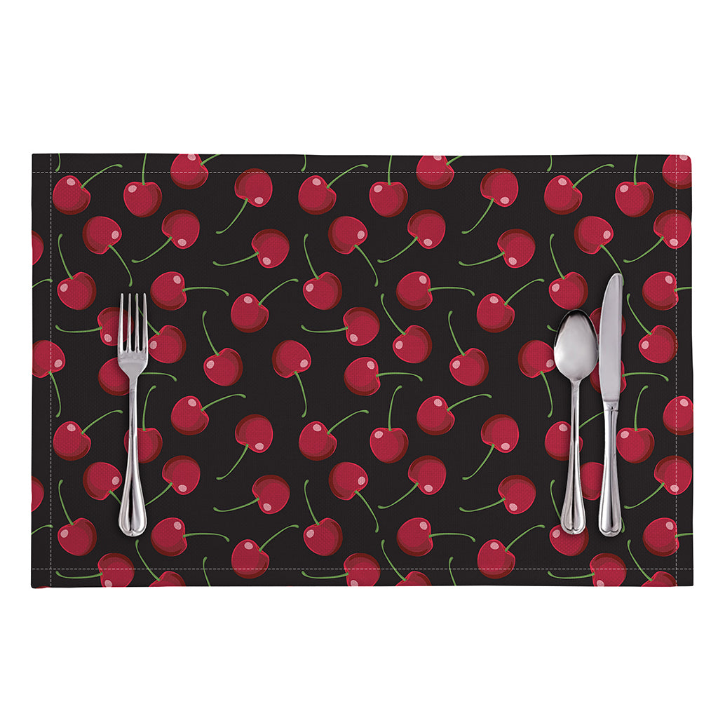Red Cherry Pattern Print Placemat