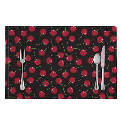 Red Cherry Pattern Print Placemat