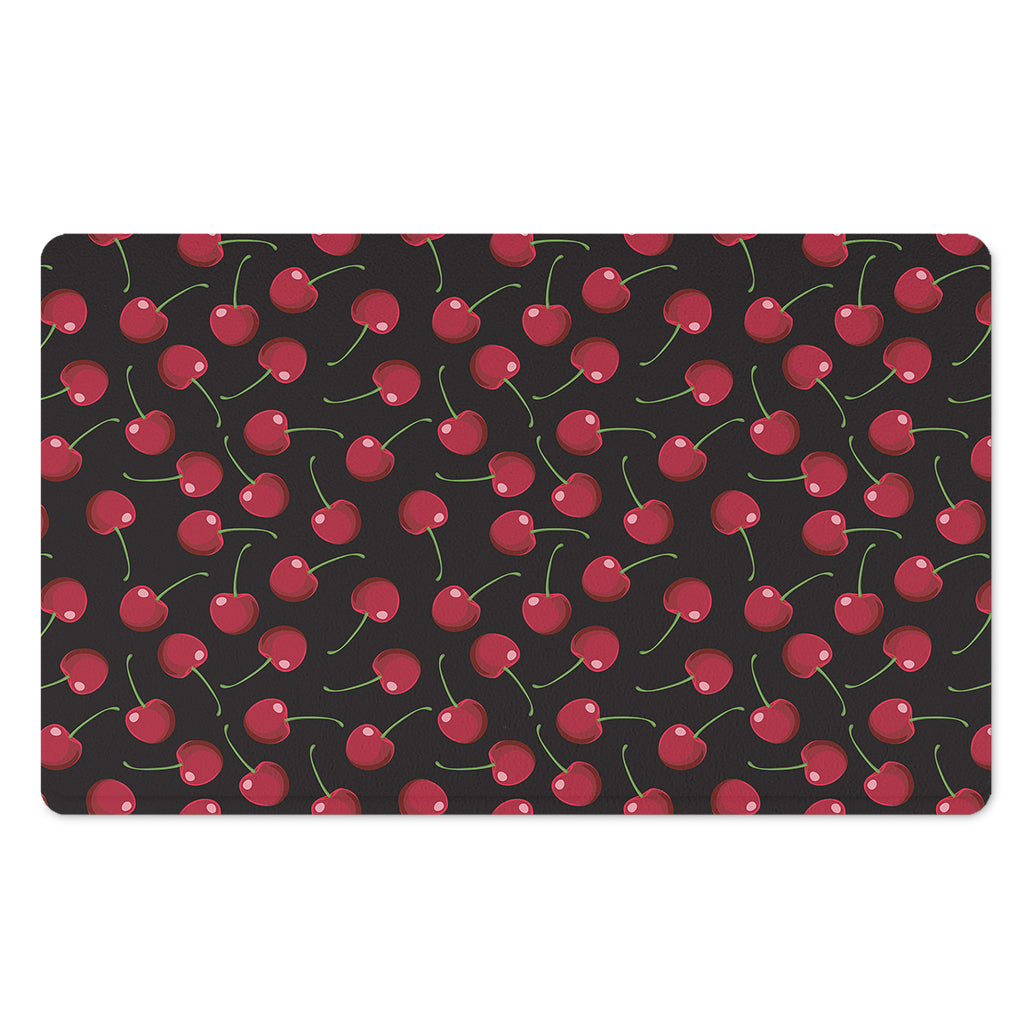 Red Cherry Pattern Print Polyester Doormat