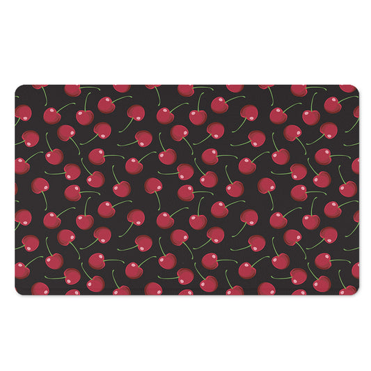 Red Cherry Pattern Print Polyester Doormat