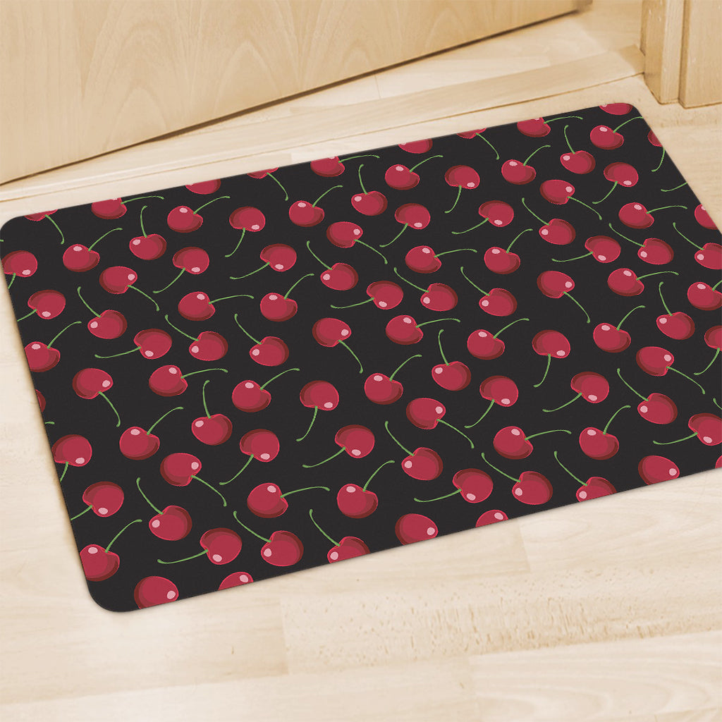 Red Cherry Pattern Print Polyester Doormat