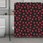 Red Cherry Pattern Print Polyester Shower Curtain