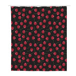 Red Cherry Pattern Print Polyester Shower Curtain