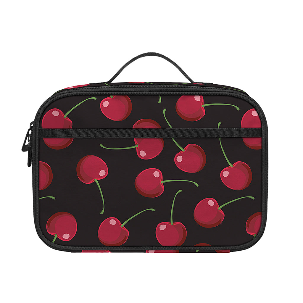 Red Cherry Pattern Print Portable Lunch Bag