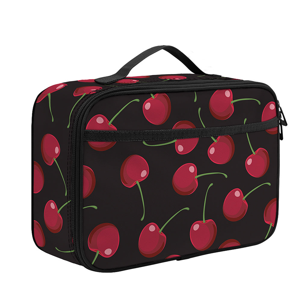 Red Cherry Pattern Print Portable Lunch Bag