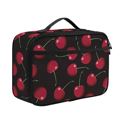Red Cherry Pattern Print Portable Lunch Bag