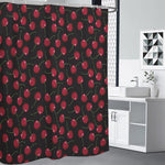 Red Cherry Pattern Print Premium Shower Curtain