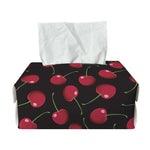 Red Cherry Pattern Print Rectangle Tissue Box Cover