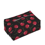 Red Cherry Pattern Print Rectangle Tissue Box Cover