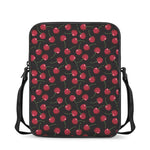 Red Cherry Pattern Print Rectangular Crossbody Bag