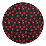 Red Cherry Pattern Print Round Blanket