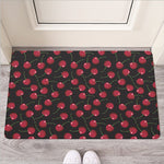 Red Cherry Pattern Print Rubber Doormat