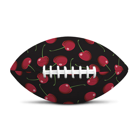 Red Cherry Pattern Print Rugby Ball