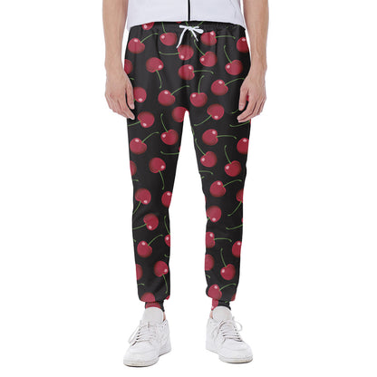 Red Cherry Pattern Print Scuba Joggers