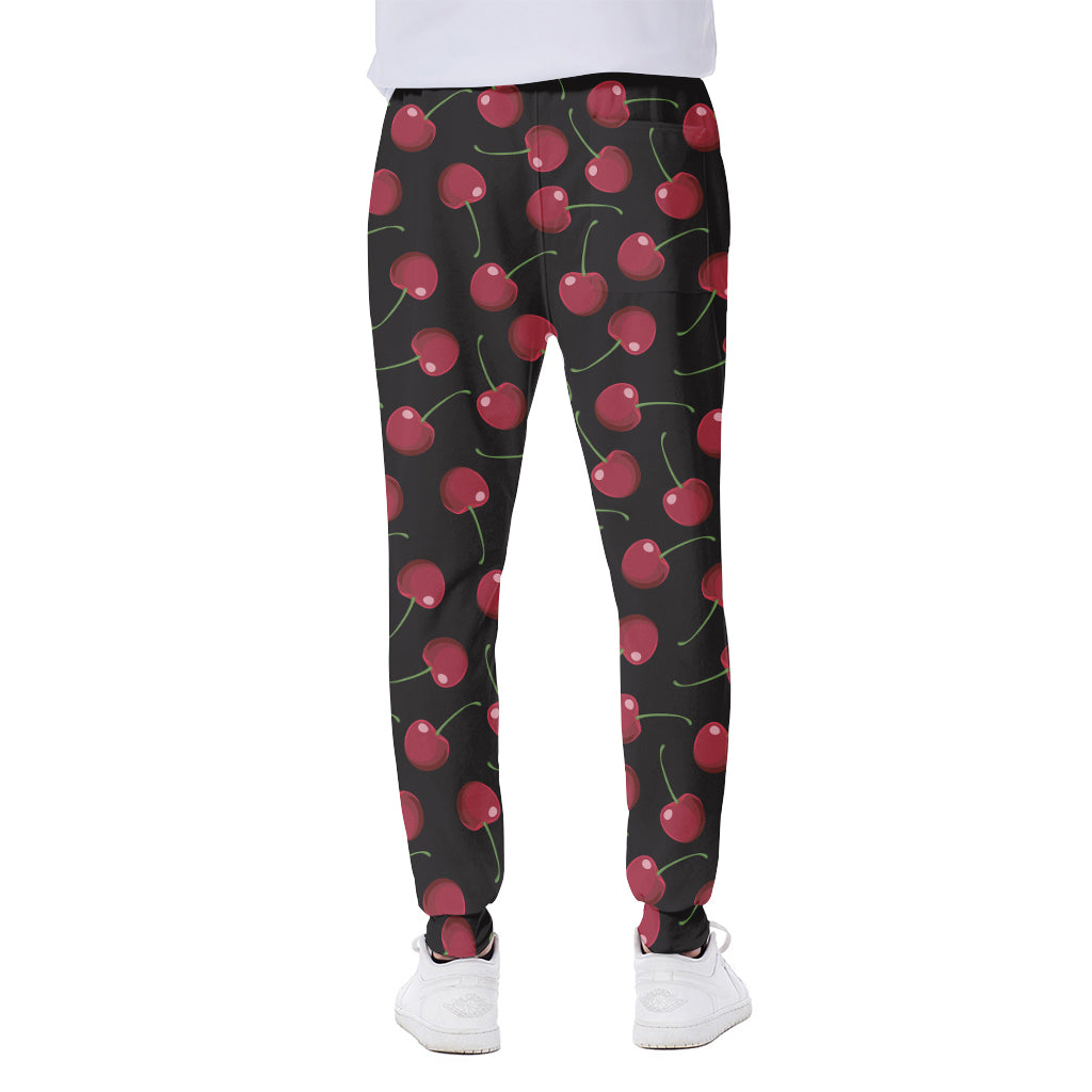 Red Cherry Pattern Print Scuba Joggers