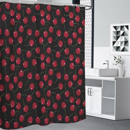 Red Cherry Pattern Print Shower Curtain