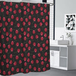 Red Cherry Pattern Print Shower Curtain