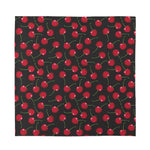 Red Cherry Pattern Print Silk Bandana