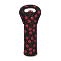 Red Cherry Pattern Print Single Neoprene Wine Tote