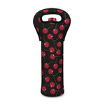 Red Cherry Pattern Print Single Neoprene Wine Tote
